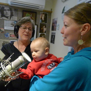 Baby Henry and mom Sarah say a few words on the air.